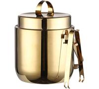 Ice Bucket, Double Walled Stainless Steel Insulated Ice Buckets, Including Ice Tongs And Lid, Comfortable Handle, Great fr Luxury Wine Cooler, Parties -1.5L/1.5L/1L(Silver,Gold,Rose Gold) (Color : Go