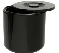 Ice Bucket Home Bar Black Plastic Pub Ice Cooler Internal Drainer 4ltr Round