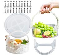 Ice Bucket Silicone Resin Mold Baskets with Handles Round Shaped Epoxy Silicone Casting Molds for Food Fruit Candy Flower Wine Beer Bottles Storage,3D DIY Making Handmade Home Display Decor Crafts