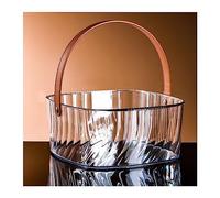 Ice Bucket Square Transparent Acrylic Ice Buckets with Brown Leather Handle Home Wine Bucket Champagne Bucket Wine Cooler Bucket Portable Party Tubs for Drinks Chiller Bin for Beer Bottle Ice Holder