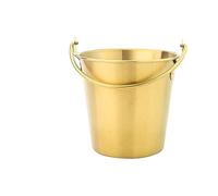 Ice Bucket Stainless Steel Mini Portable Ice Bucket Multifunctional Bar KTV Snack Chicken Nuggets Potato Chips Container Wine Beer Cocktail Chilling Champagne Bucket(Gold,Small)