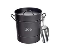 Ice Bucket Wine Champagne Beer Party Cooler with Lid Stainless Steel Scoop Black