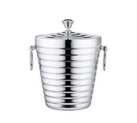 Ice Buckets 304 Stainless Steel Ice Bucket Portable Double Wall with Lid Hotel Wine Champagne Whiskey Beverage Beer Party Household Tool Ice Bucket Wine Bucket (Color : 2L)