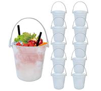 Ice Buckets Ice Bucket For Parties Plastic Reusable Cocktail Rum Buckets 10Pcs Drink Wine Beer Buckets 1L