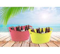 Ice Buckets Pack of 2 Outdoor Party BBQ Summer Party Drinks Home Garden Bello Barware - Pink & Yellow