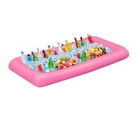 Ice Buffet Serving Tray Drink Cooler with Drain Plug,Inflatable Ice Serving Buffet Bar Inflatable Cooler for Parties Food 52 x 24 x 5'' (Pink)