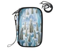 Ice Cave Polar Bear Pattern RFID Blocking Family Passport Holder, Waterproof Travel Document Organizer Wallet for Women Men, Credit Card Case Travel Essentials