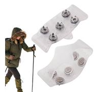 Ice claws for shoes, invisible, 5 x 10 cm, shoe spikes, snow and transparent, 5-tooth spikes for shoes, winter, PET, metal, for walking, hiking, trekking, ice fishing