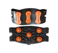 Ice Cleats - 2 Pieces With Adjustable Straps Non Slip Studs - Shoe Ice Grips | For Hiking Fishing Climbing Mountaineering Running Walking Winter Men Women Kids
