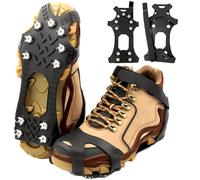 Ice Cleats for Shoes and Boots,Silicone Crampons,11 Stainless Shoe Spikes for Snow and ice,Heavy Duty Traction for Hiking,Climbing &Mountaineering,Ice Fishing (Ultra-Cold -45°C, Easy On/Off，Unisex)