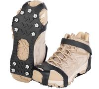 Ice Cleats for Shoes and Boots,Silicone Crampons,11 Stainless Shoe Spikes for Snow and ice,Heavy Duty Traction for Hiking,Climbing &Mountaineering,Ice Fishing (Ultra-Cold -45°C, Easy On/Off，Unisex)