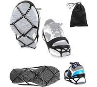 Ice Cleats, Highly elastic Traction Cleats Grippers with magic tape Straps and Storage Bag, Anti Slip Walk Traction Cleats for Hiking Walking on Snow and Ice (M: Women5-10/Men3-8/foot length221-255mm)