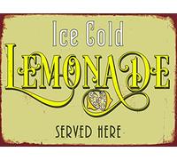 ice cold. lemonade served here RETRO METAL TIN WALL PLAQUE SIGN NOVELTY GIFT Home bar shed man cave (150MM X 200MM (6" X 8")