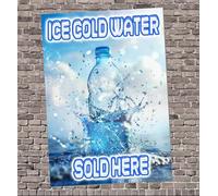 Ice Cold Water Sold Here Cafe Display Poster Sign Large A1 Size (841mm x 594mm) V3