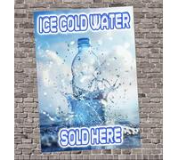 Ice Cold Water Sold Here, Cafe, Restuarant Advertising Sign Self Adhesive Sticker A3 size 420mm x 297mm V3