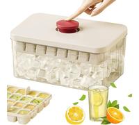 Ice Container with Lid for Freezer, 3-Tier 96-Compartment Press Ice Cube Maker with Lid and Container, Party Ice Cube Tray, for Home, Dorm, Kitchen, Camping, Party, Coffee, Cocktails and Whi