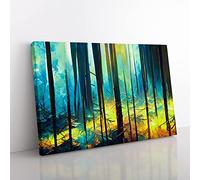 Ice Cool Abstract Forest Vol.1 Canvas Wall Art Print Ready to Hang, Framed Picture for Living Room Bedroom Home Office Décor, 76x50 cm (30x20 Inch)