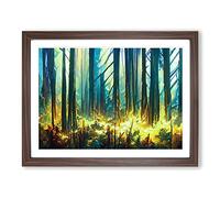 Ice Cool Abstract Forest Vol.2 Framed Print | A2 Walnut Framed Wall Art | Ready to Hang | Abstract Landscape Picture | Living Room Bedroom Lounge Office
