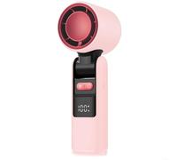 Ice Cool Portable Mini USB Fan with Digital Display 100 Speed Settings Handheld Turbine Cooling Fan for Outdoor Camping Travel Home Office Desktop Rechargeable Small Electric Fan(Pink)