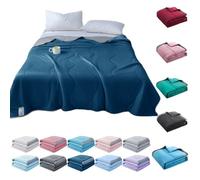 Ice Cooling Blanket for Night Sweats UK, Summer Cooling Blankets King Size Double Bed Adult Single Skin Friendly Plain Bed Blanket Cooler Quilt for Hot Sleepers Sweats All-Season Lightweight Throws