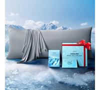 Ice Cooling Body Pillowcase for Hot Sleepers, Stay Cool All Night, Silky Touch Long Body Pillow Cases with Invisible Zipper, Soft Breathable Body Pillow Cover, Gift for Men Women - 20"x54", Light Gray