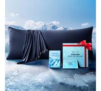 Ice Cooling Body Pillowcase for Hot Sleepers, Stay Cool All Night, Silky Touch Long Body Pillow Cases with Invisible Zipper, Soft Breathable Body Pillow Cover, Gift for Men Women - 20"x54", Navy Blue