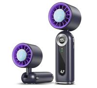 Ice Cooling Handheld Fan LED Display, 5-Speed Turbo USB-C, Pocket-Sized