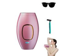 Ice-Cooling IPL Hair Removal Device, Laser Hair Removal Alternative, with Razor and Goggles, Laser Hair Removal Device for Women and Men, Face, Bikini Line and Body (Pink)
