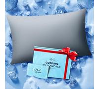 Ice Cooling Pillow Cases for Hot Sleepers, Stay Cool All Night, Smoother Than Silk Pillowcase, Luxurious Covers w/Hidden Zipper for Hair Skin, Birthday Gifts for Men Women Mom (Light Gray, Standard)