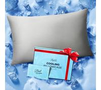 Ice Cooling Pillow Cases for Hot Sleepers, Stay Cool All Night, Smoother Than Silk Pillowcase, Luxurious Covers w/Hidden Zipper for Hair Skin, Birthday Gifts for Men Women Mom (Light Gray, Standard)