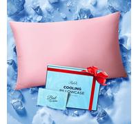 Ice Cooling Pillowcase for Hot Sleepers, Instantly Cool, Stay Cold All Night, Softer Than Silk Pillow Cases, Pillow Covers with Invisible Zipper, Gift for Men & Women - Queen Size, Coral Pink (1 Pack)