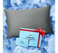 Ice Cooling Pillowcase for Hot Sleepers, Instantly Cool, Stays Cold All Night, Softer Than Silk Pillow Cases, Pillow Covers with Invisible Zipper, Gift for Men & Women - King Size, Dark Gray (1 Pack)