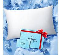 Ice Cooling Pillowcase for Hot Sleepers, Instantly Cool, Stays Cold All Night, Softer Than Silk Pillow Cases, Pillow Covers with Invisible Zipper, Gift for Men & Women - King Size, White (1 Pack)