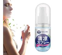 Ice Cooling Spray for Hot Weather, 60ml Natural Heatstroke Prevention Mist,Cool S-Pray for Summer R-elief-Soothing Calm Refreshing Sp-ray for Workout Camping Vacation, Heat R-elief Supplies
