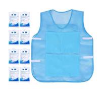Ice Cooling Vest, Wearable Cooling Garment, Summer Heat Gear, Breathable Comfort Layer, Body Temperature Control, 22.05x26.38 Inches, For Travel