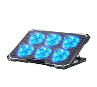 ICE COOREL Laptop Cooling Pad with 6 Cooling Fans, Cooling Pad for Laptop Fan 13-15.6 Inch, Laptop Cooler Stand with 6 Height Adjustable, Notebook Cooler Pad with Two USB Port