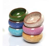 Ice-Crack Glaze Ceramic Flower Pot, Courtyard Plant Small Bonsai Potted Mini Succulent Planter Flowerpot(Random Color)