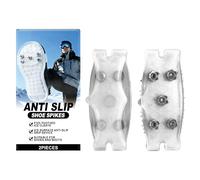 Ice Crampons, 2 Pieces Non-Slip Portable 5 Teeth - Grip Grips for Ice and Snow Boots, for Hiking Rock Climbing Mountaineering Climbing