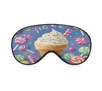 Ice Cream and Candy Eye Mask, Adjustable Strip, Blocks Light Sleep Mask, Sleep Eye Mask for Night Sleeping Travel Nap 8.1 * 4.1 Inches