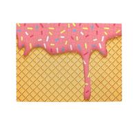 Ice Cream And Waffle Pattern,500 Pieces Puzzles for Adults-Wooden Jigsaw Puzzle for Adults Elderly
