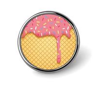 Ice Cream And Waffle Pattern Button Pin Personalized Metal Lapel Pins Badges Classic Round Brooch Pin Novelty Unique Enamel Pins Cute Funny Pinback Button Badge for Jackets Backpacks Bags Coat