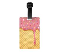ice Cream and Waffle Pattern Print Waterproof Luggage Tags Cruise Ships Travel Essentials Backpack Suitcases Labels