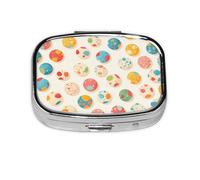 Ice Cream Balls Mini Pill Box Metal Travel Medicine Organizer with 2 Compartments Pocket-Sized Pill Container
