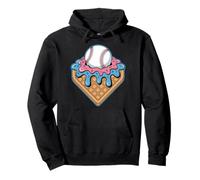 Ice Cream Baseball Waffle Dripping Ballpark Diamond Pullover Hoodie