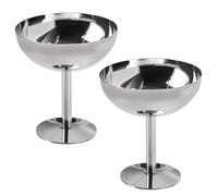 Ice Cream Bowls 2Pcs Stainless Steel Resuable Luxury Creative High Ice Cream Cup Dessert Bowls for Serving, Cups, Bowl, Stainless Steel