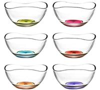 Ice Cream Bowls Set of 6, Ice Cream Sundae Glass Bowl Set, Dessert Cup 6 PCs, Glass Serving Bowls Set of 6, Sundae Fruit Trifle Dishes Dessert Pudding Serving Glass Bowl Set (310ML-MULTICOLOR)