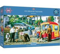 Ice Cream by the River | 636 Piece Jigsaw Puzzle | Panoramic Village Puzzle | S