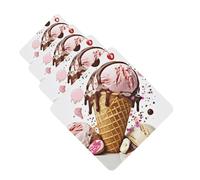 Ice Cream Car Air Freshener Cards for Women Men 4 Pack Cute Car Accessories Long Lasting Scent Car Diffuser Hanging Auto Aromatherapy Tablets Car Fresheners Gifts