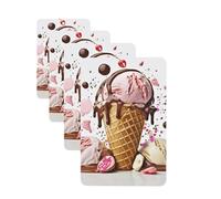 Ice Cream Car Air Freshener Cards for Women Men 4 Pack Cute Car Accessories Long Lasting Scent Car Diffuser Hanging Auto Aromatherapy Tablets Car Fresheners Gifts