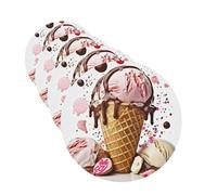Ice Cream Car Air Freshener Cards for Women Men 4 Pack Cute Car Accessories Long Lasting Scent Car Diffuser Hanging Auto Aromatherapy Tablets Car Fresheners Gifts
